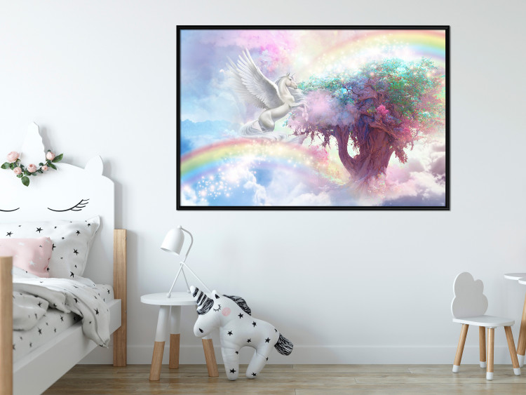 Affischer Unicorn and Magic Tree - Fantasy and Rainbow Land in the Clouds 148822 additionalImage 12