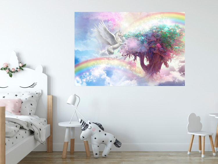 Affischer Unicorn and Magic Tree - Fantasy and Rainbow Land in the Clouds 148822 additionalImage 13