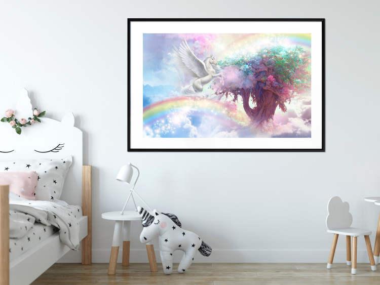 Affischer Unicorn and Magic Tree - Fantasy and Rainbow Land in the Clouds 148822 additionalImage 15