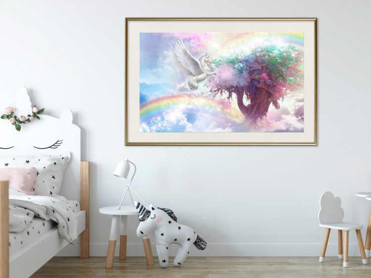 Affischer Unicorn and Magic Tree - Fantasy and Rainbow Land in the Clouds 148822 additionalImage 18