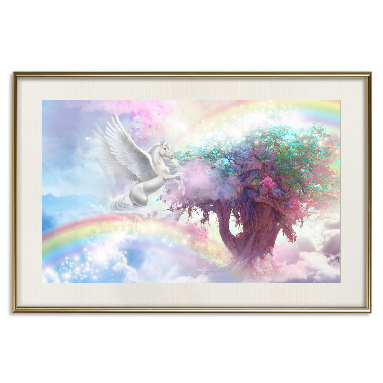 Affischer Unicorn and Magic Tree - Fantasy and Rainbow Land in the Clouds 148822 additionalImage 27