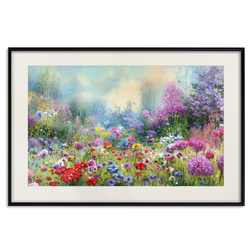 Cartaz Colorful Meadow - Monet-Style Composition Generated By AI