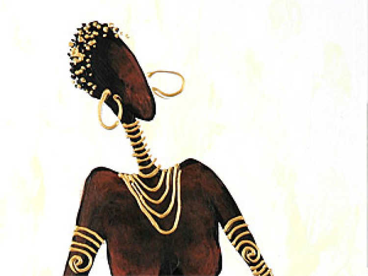 Obraz Taniec Afrykanek w złocie 49322 additionalImage 2