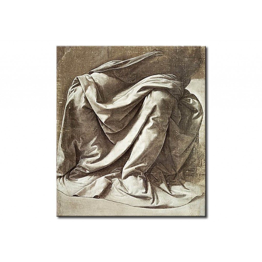 Schilderij  Leonardo Da Vinci: Drapery Study For A Seated Figure