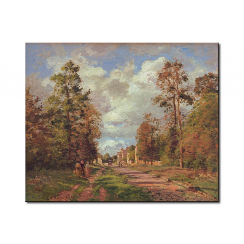 Schilderij  Camille Pissarro: Die Straße Von Louveciennes, Am Waldrand