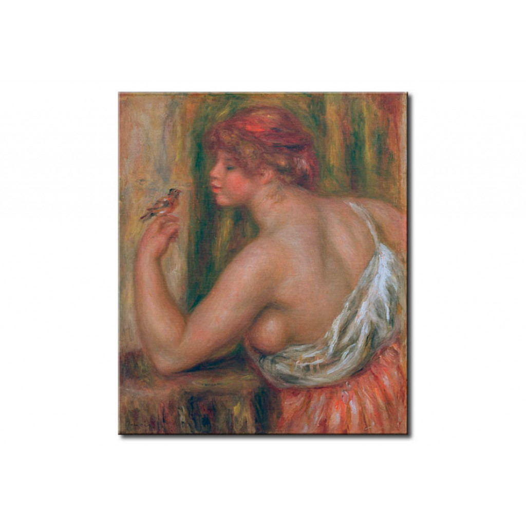 Schilderij  Pierre-Auguste Renoir: Frau Mit Vögelchen