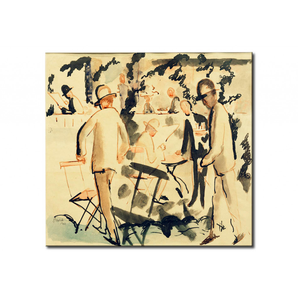 Schilderij  August Macke: Kaffeehaus-Terrasse