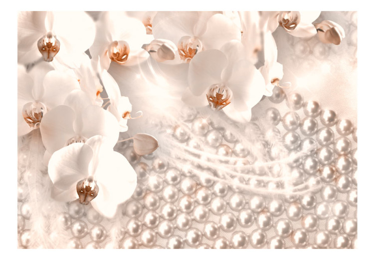 Fototapeta Błyszcząca abstrakcja - kompozycja glamour z perłami i orchideami 65622 additionalImage 1