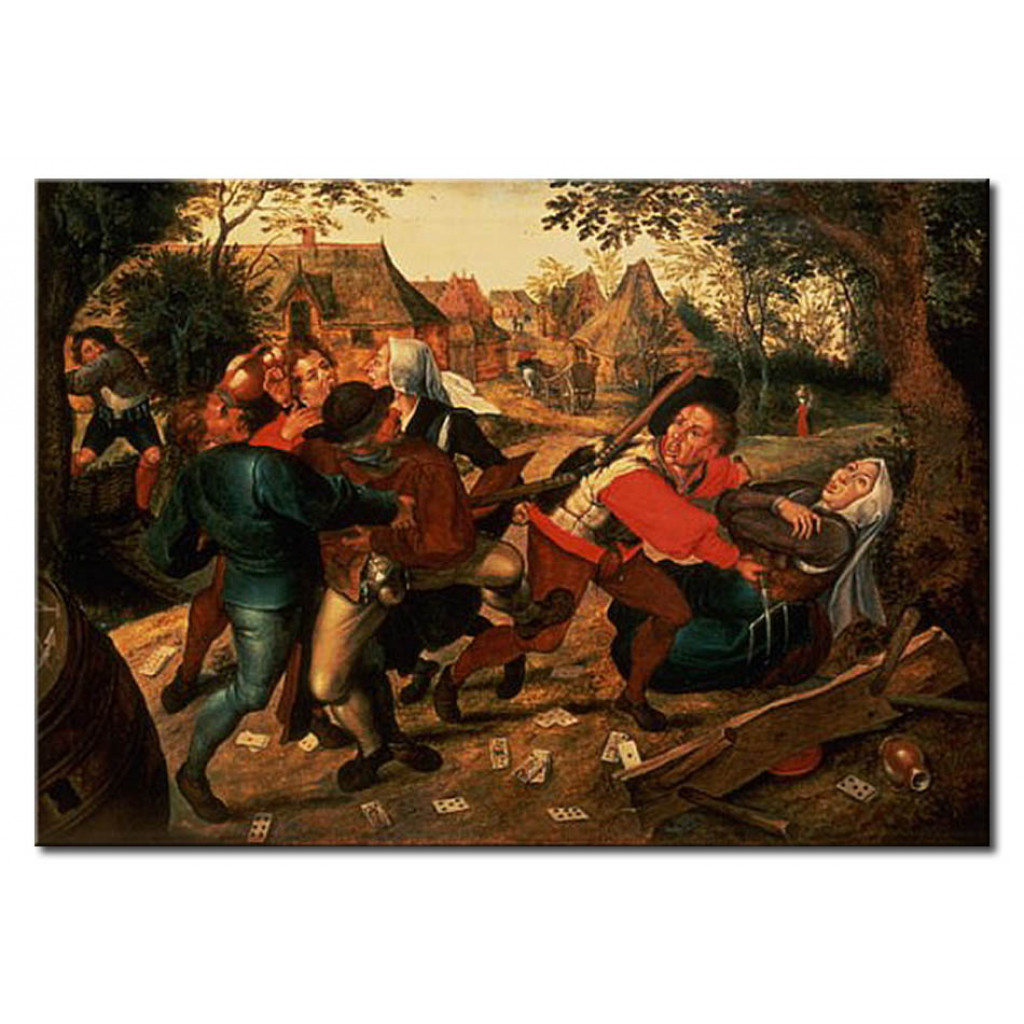 Schilderij  Pieter Brueghel The Younger: Gamblers Quarrelling