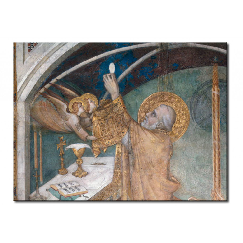 Schilderij  Simone Martini: The Miracle During The Mass