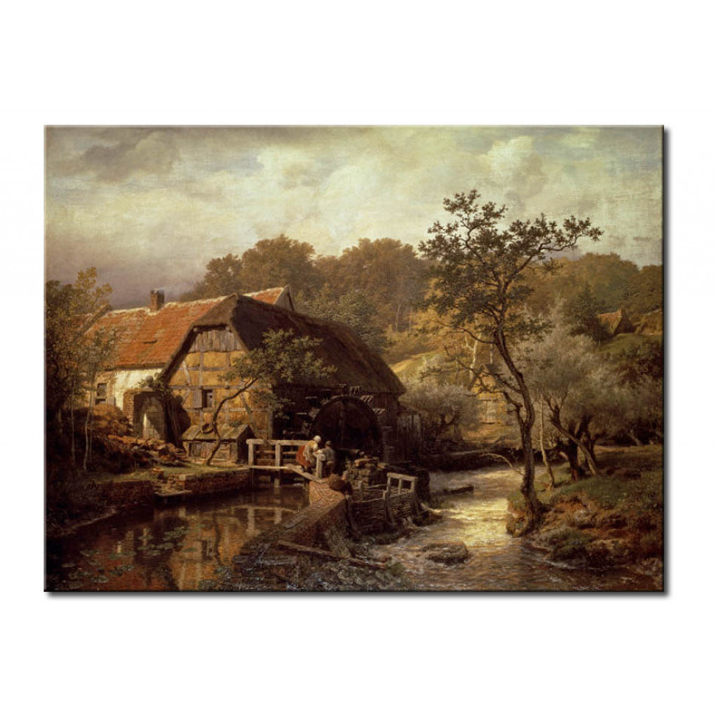 Schilderij  Andreas Achenbach: Watermill In Westphalia