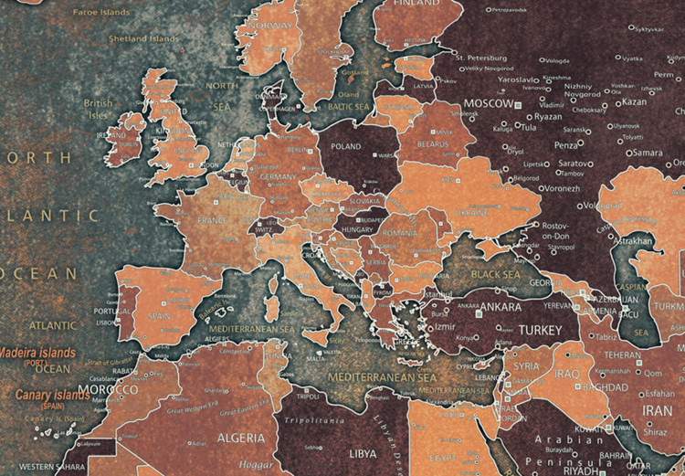 Canvas Art Print Vintage World Map (3 Parts) Green 118932 additionalImage 5