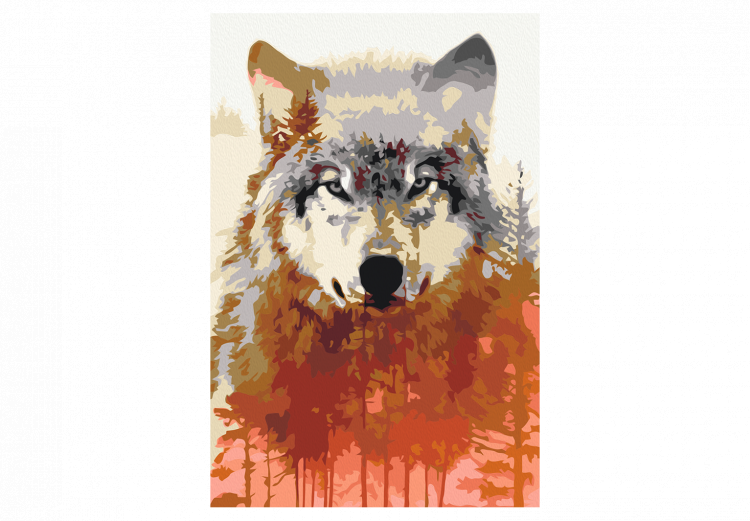 Wandbild zum Ausmalen Wolf and Forest 134632 additionalImage 4