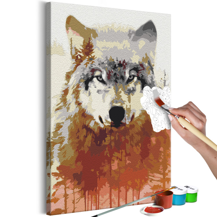 Wandbild zum Ausmalen Wolf and Forest 134632 additionalImage 3