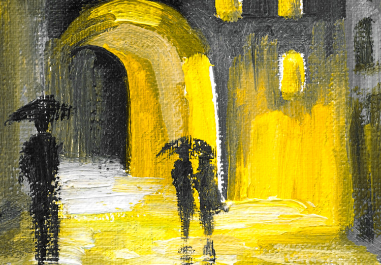 Obraz Spacer w deszczu - architektura miasta nocą z ludźmi pod parasolami 135932 additionalImage 4
