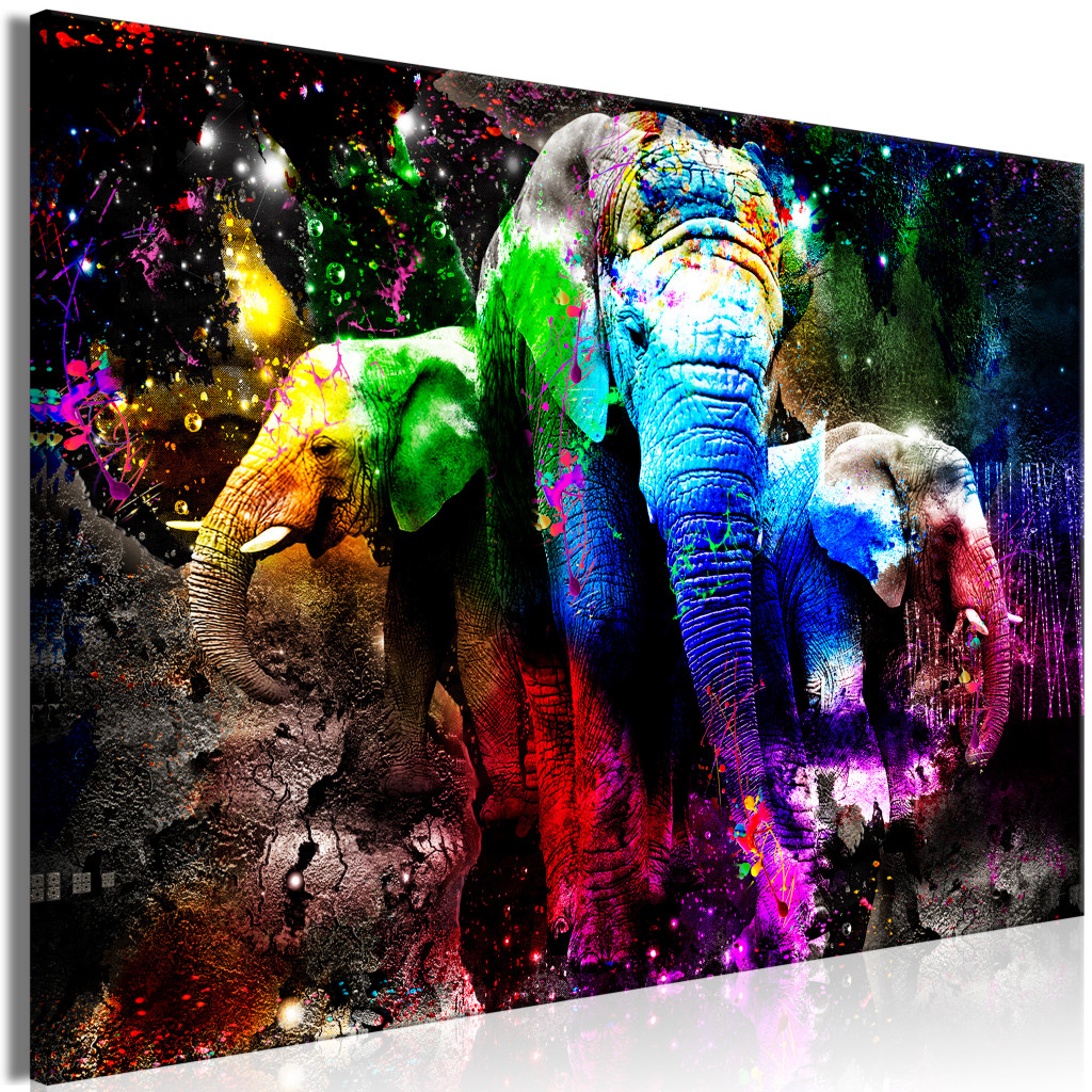 Duży Obraz XXL Kolorowe Słonie [Large Format]