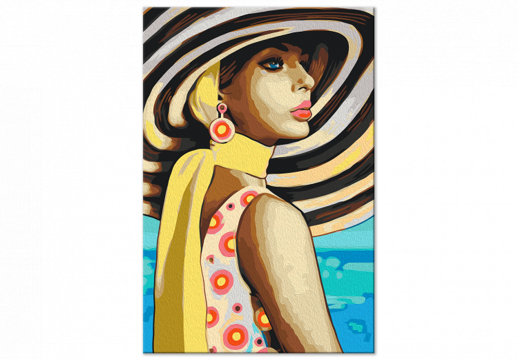 Cuadro para pintar con números Summer Morning - Woman in Straw Hat by the Sea 144132 additionalImage 4
