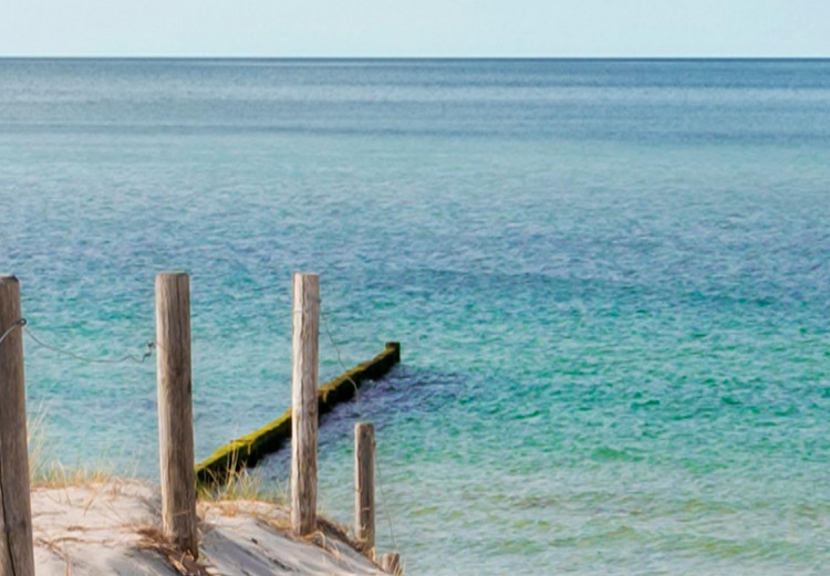 Tableau rond Beach Entrance - Photo of the Sea and the Wooden Pier 148632 additionalImage 2