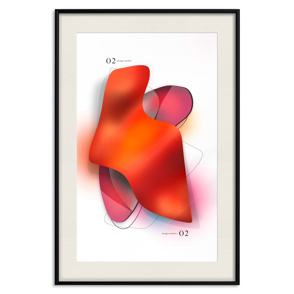 Cartaz Neon Abstraction - Shapes In Shades Of Juicy Red And Pink