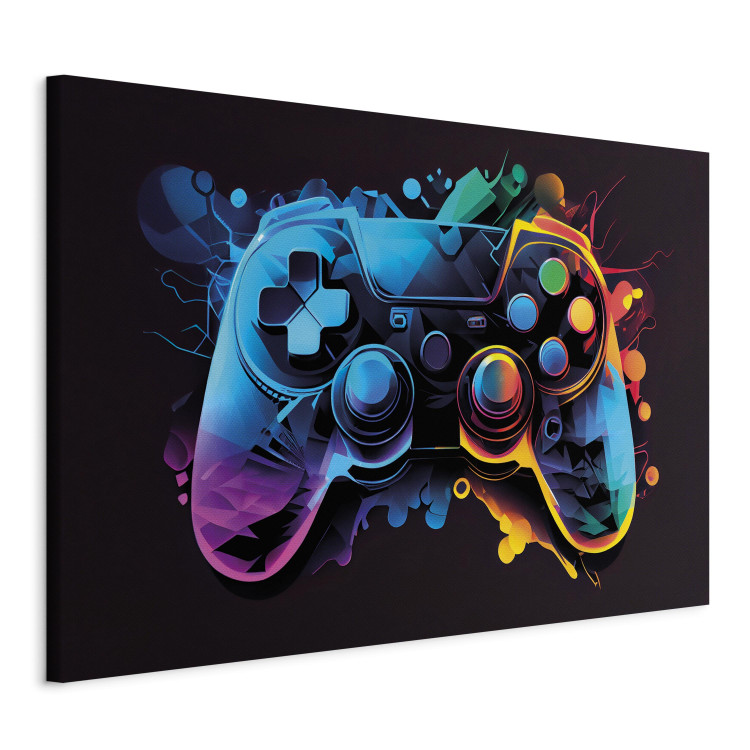 Bild auf Leinwand Colorful Gameplay - Game Controller in Multi-Colored Backlight 150632 additionalImage 2