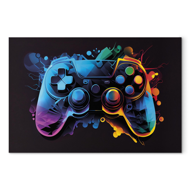 Bild auf Leinwand Colorful Gameplay - Game Controller in Multi-Colored Backlight 150632 additionalImage 7