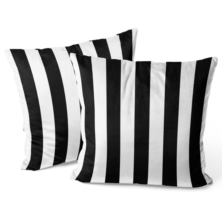 Kissen Velours Striped Zebra - Minimalist Black and White Composition 151332 additionalImage 2