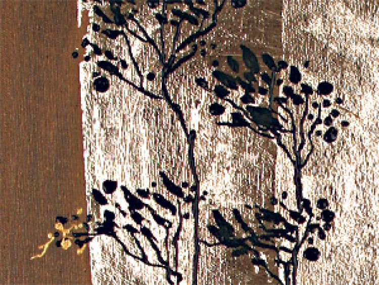 Canvas Subtle flowers with gold 48732 additionalImage 3