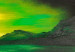 Quadro pintado Paisagem oriental - paisagem montanhosa, tons verdes e fundo vermelho 49732 additionalThumb 2