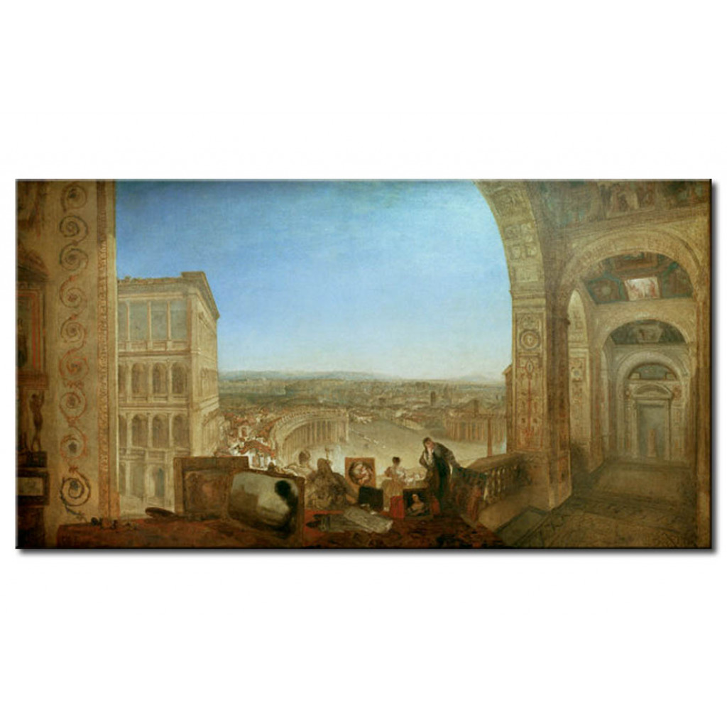 Reprodução Do Quadro Rome, From The Vatican. Raffaelle Accompanied By La Fornarina, Preparing His Pictures For The Decoration Of The Loggia
