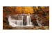 Carta da parati moderna Foresta autunnale con cascata - paesaggio con alberi in colori dorati 60032 additionalThumb 1