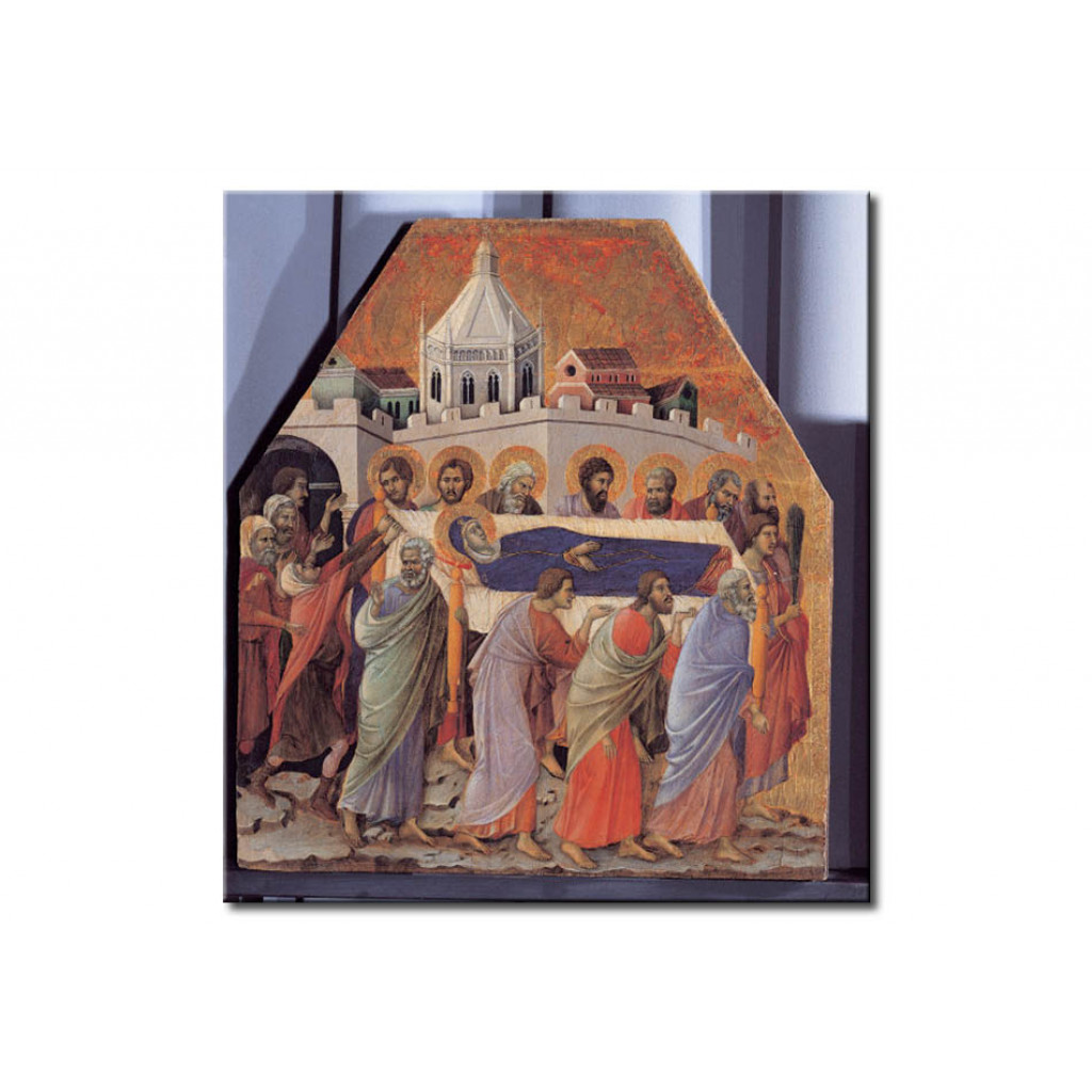 Schilderij  Duccio Di Buoninsegna: The Funeral-Mary Is Carried To The Grave By The Apostles