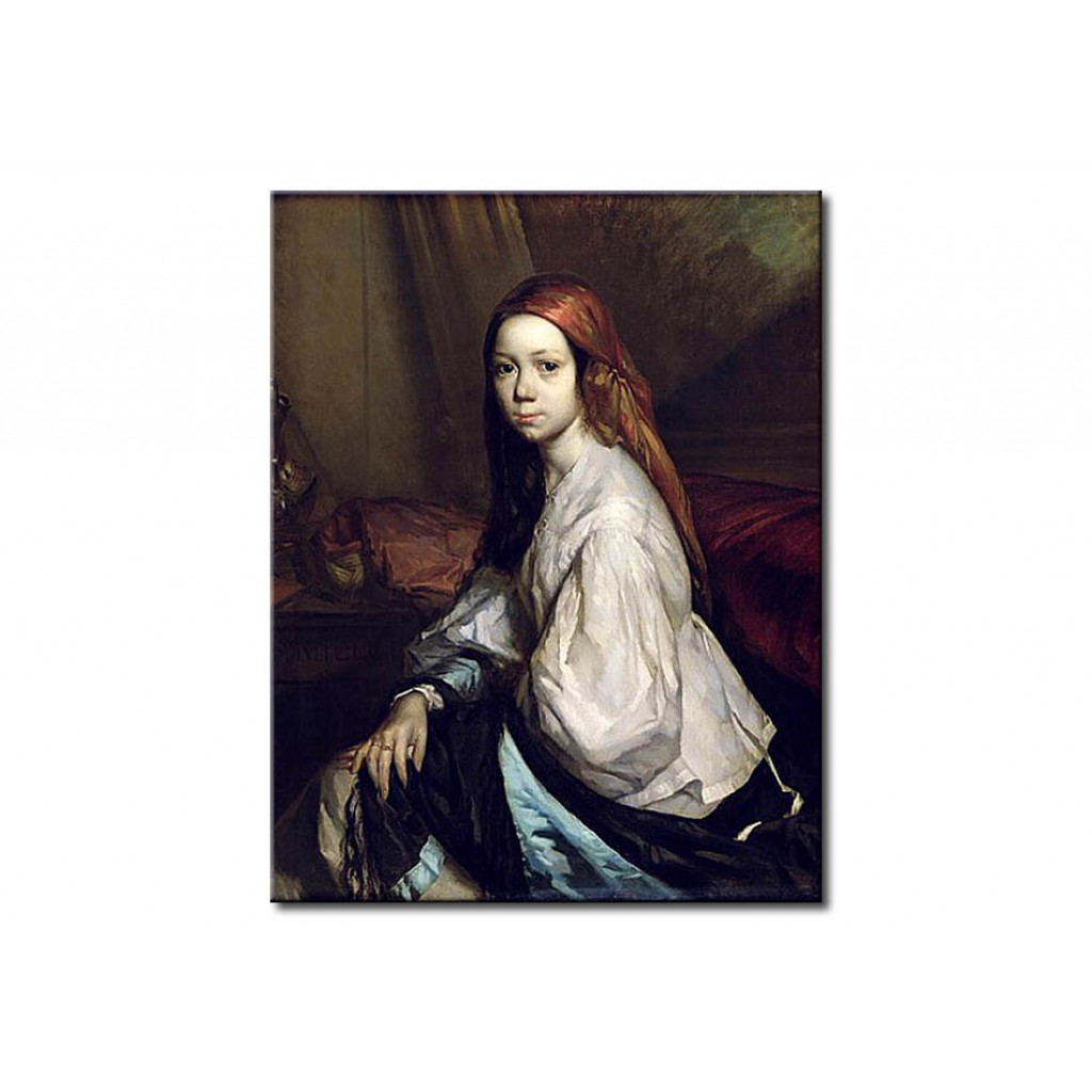 Schilderij  Jean-François Millet: Portrait Of Pauline Ono (d.