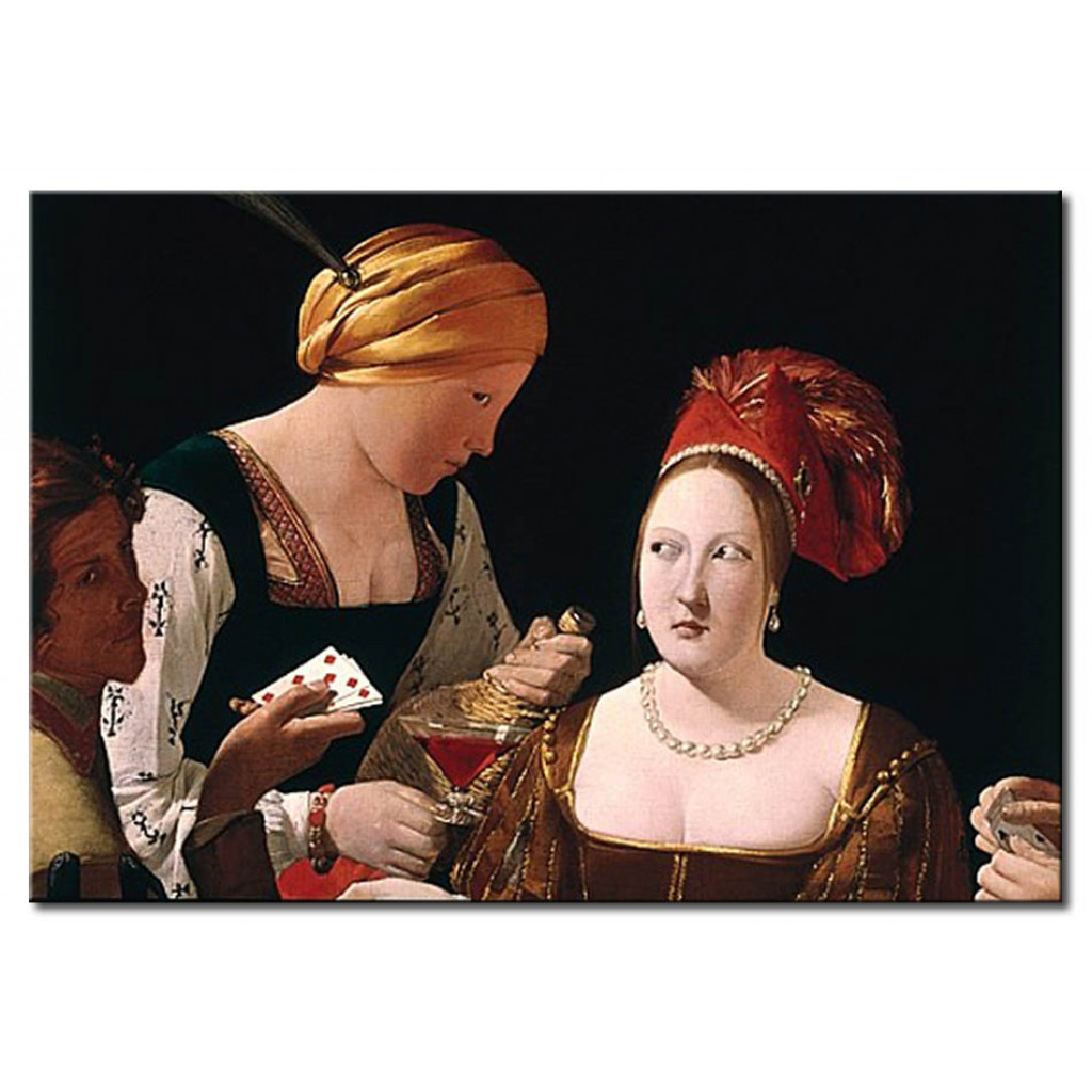 Schilderij  Georges De La Tour: The Cheat With The Ace Of Diamonds, Detail Depicting The Two Women