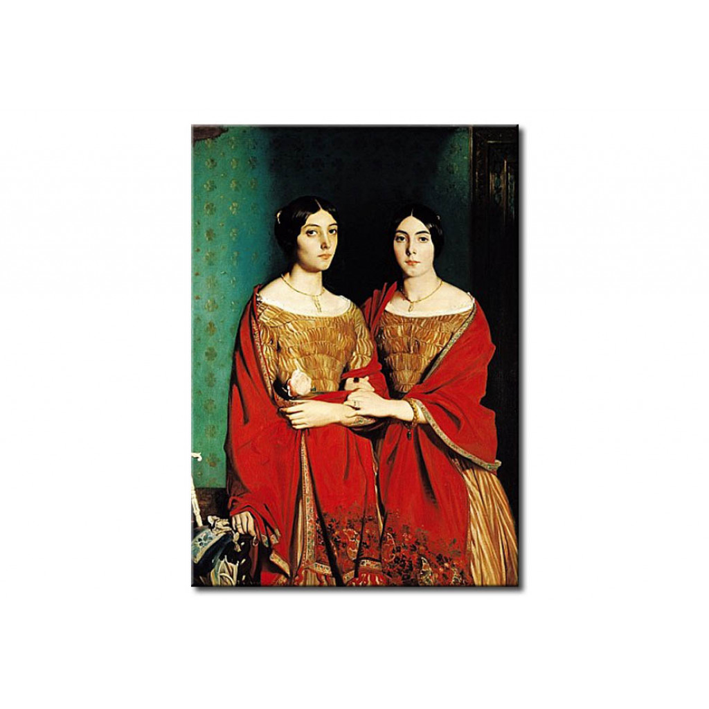 Canvastavla The Two Sisters, Or Mesdemoiselles Chasseriau: Marie-Antoinette-Adele
