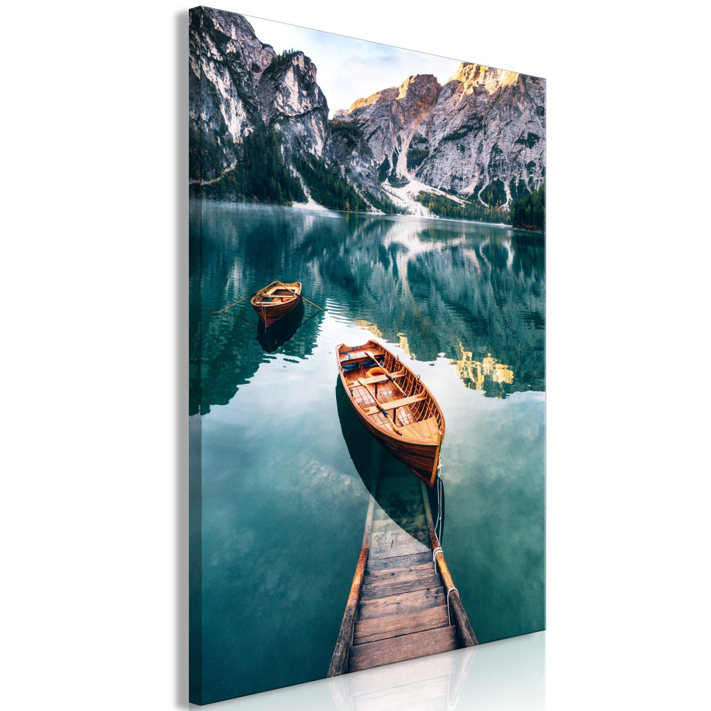 Schilderij Boats In Dolomites [Large Format]