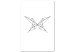 Obraz Czarne kontury motyla w locie - biała, geometryczna abstrakcja 128042
