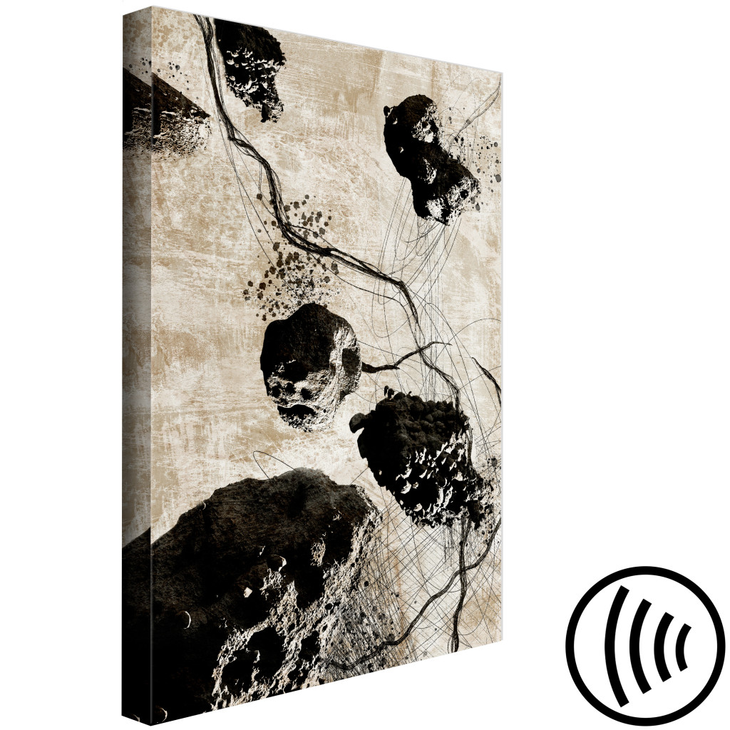 Obraz Latające Kamienie - Abstrakcja Przypominająca Skały W Kosmosie