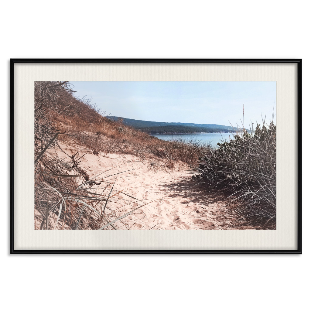 Poster Decorativo Descent To The Beach - Landscape Of The Sea, Sandy Road And Vegetation