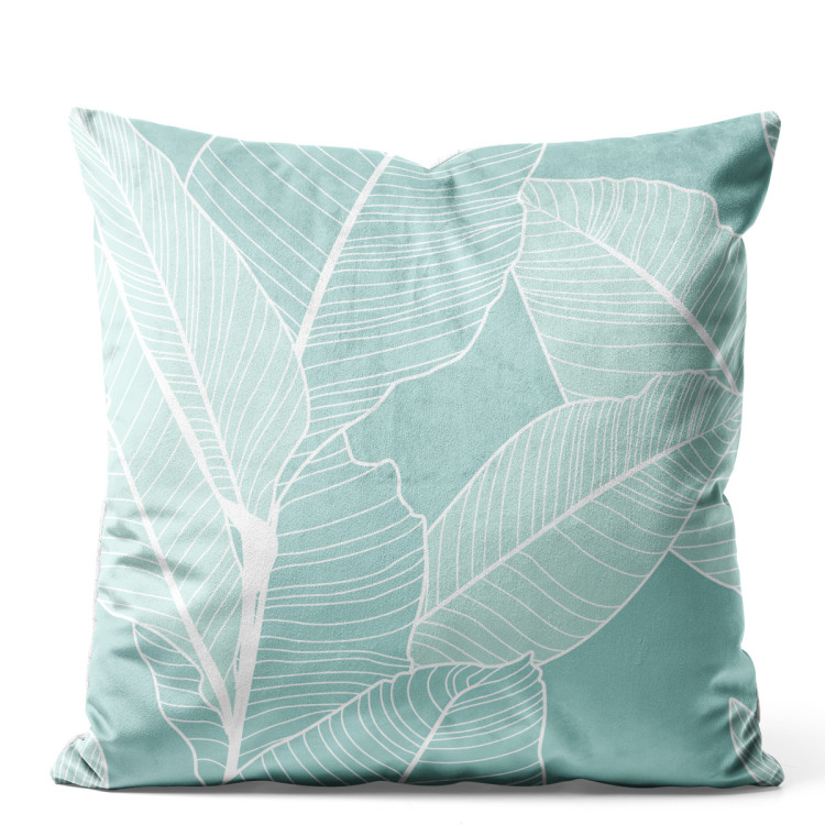 Kissen Velours Ficus refreshment - a botanical glamour composition with white pattern 147042