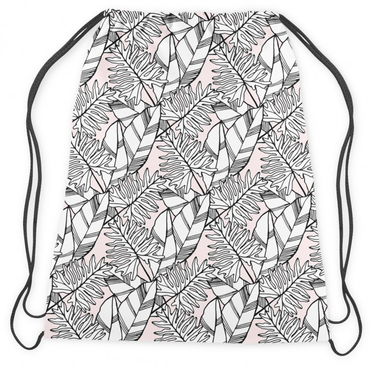 Backpack Leafy mauresque - black and white floral pattern in linear style 147642 additionalImage 2