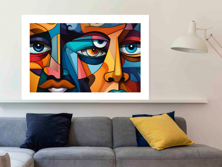 Poster Cubist Faces - A Geometric Composition in the Style of Picasso 151142 additionalImage 25