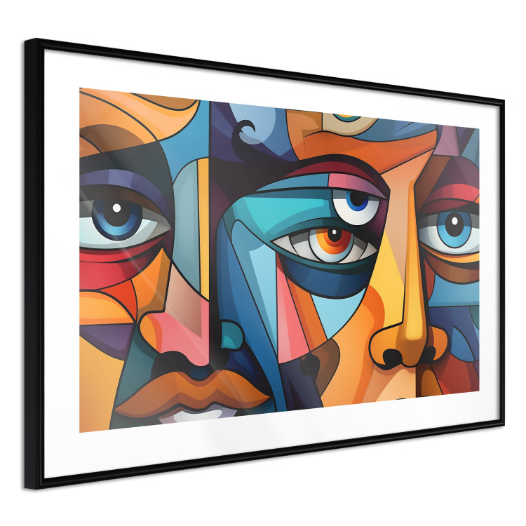 Poster Cubist Faces - A Geometric Composition in the Style of Picasso 151142 additionalImage 17