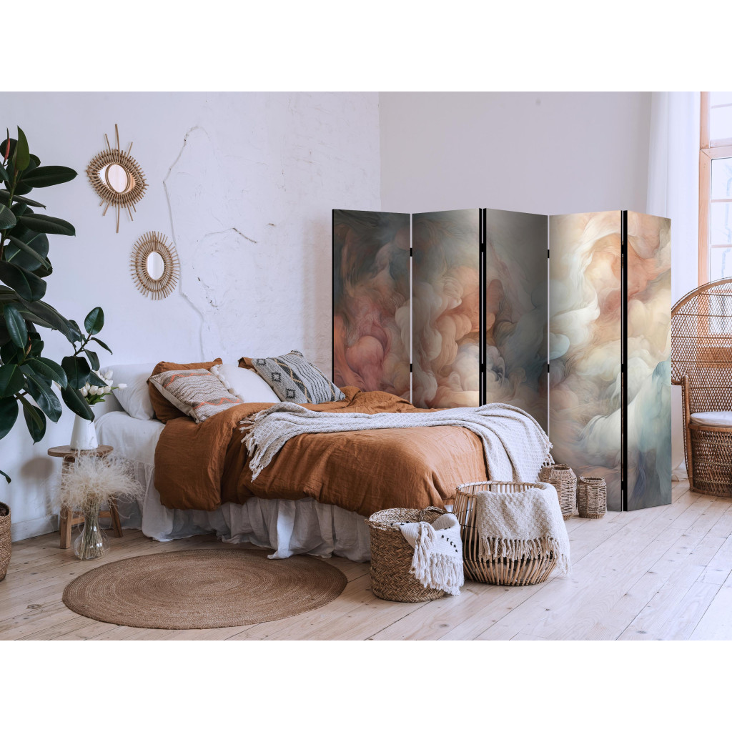 Decoratieve Kamerverdelers  Pastel Smoke - A Fluffy Cloud In Shades Of Pink And Blue II [Room Dividers]