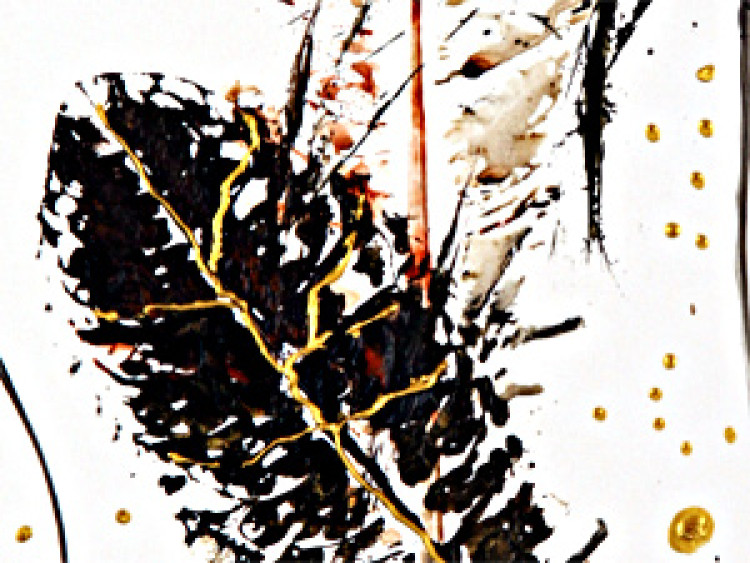Tableau contemporain Feuilles d'arbres en chute (3 pièces) - Motif de nature d'automne 47242 additionalImage 3