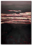 Tableau sur toile Coucher de soleil (1 pièce) - abstraction avec mer et vagues argentées 48142