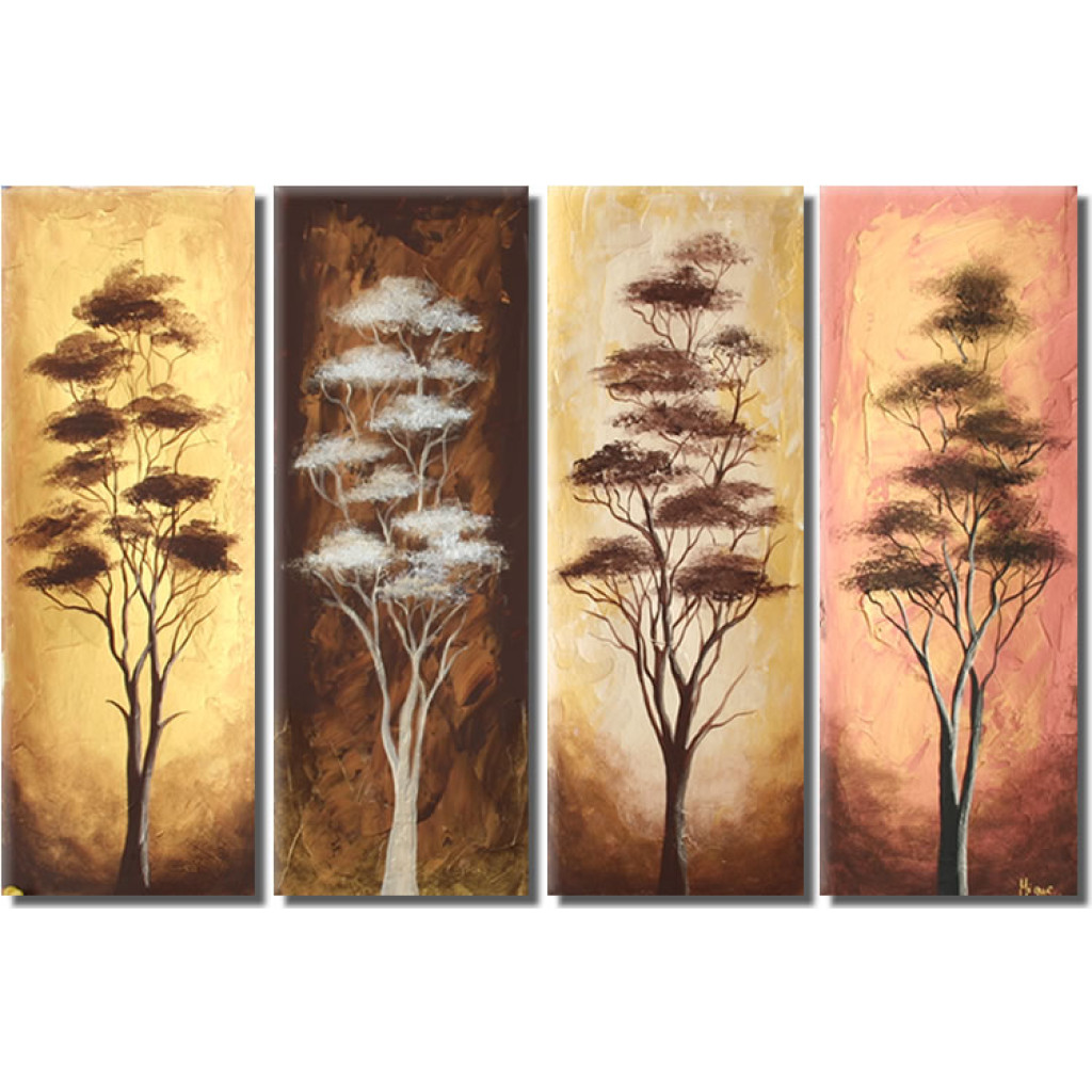 Schilderij  Bomen: Bomen In Goud