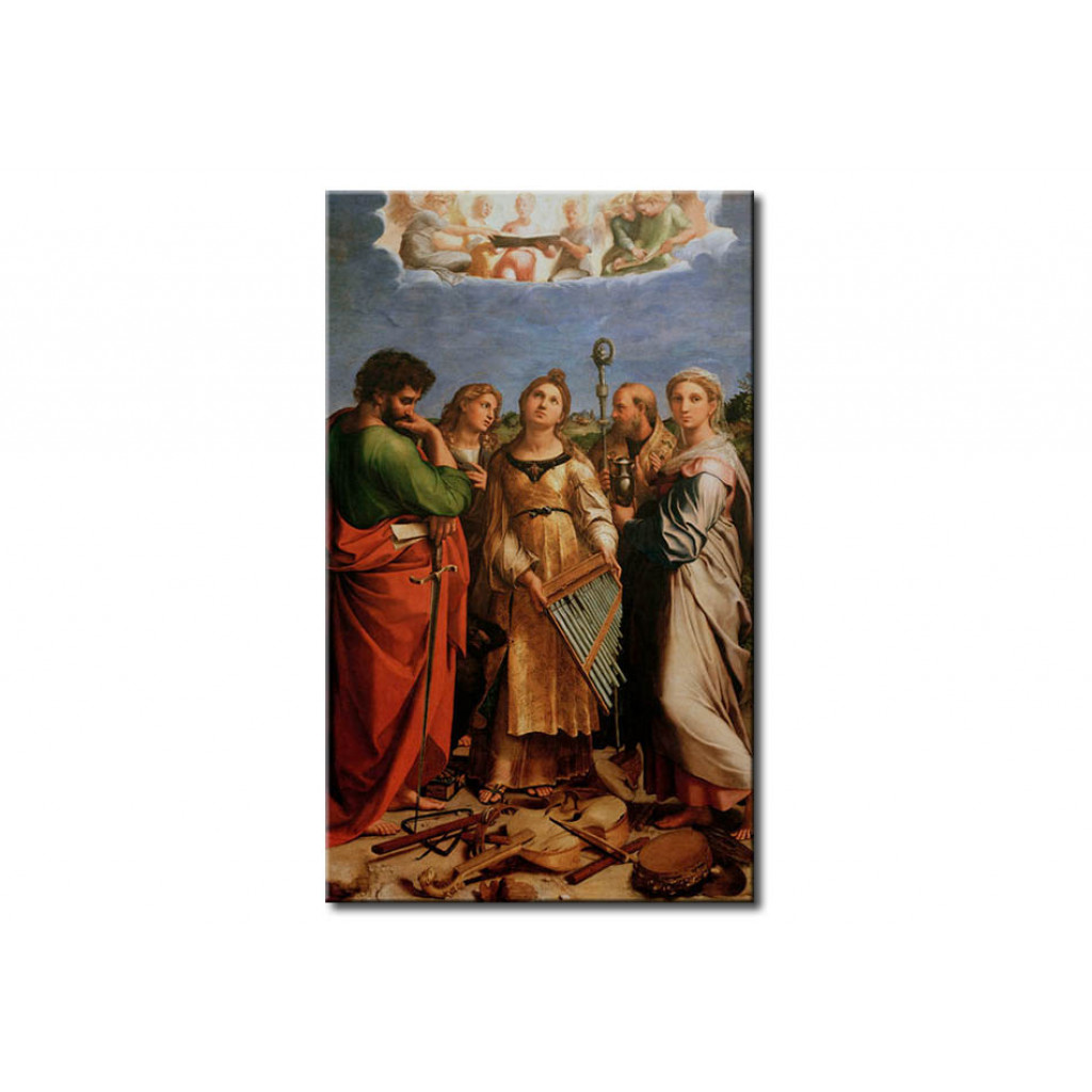 Schilderij  Rafael Santi: Saint Cecilia With Paul, John The Evangelist, Augustine And Mary Magdalene