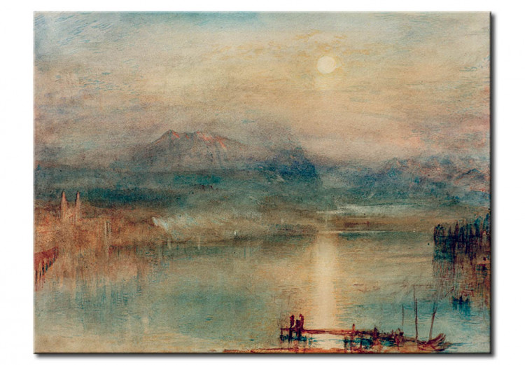 Reprodukcja obrazu Światło książyca na jeziorze Lucerne z Rigi w tle 52842