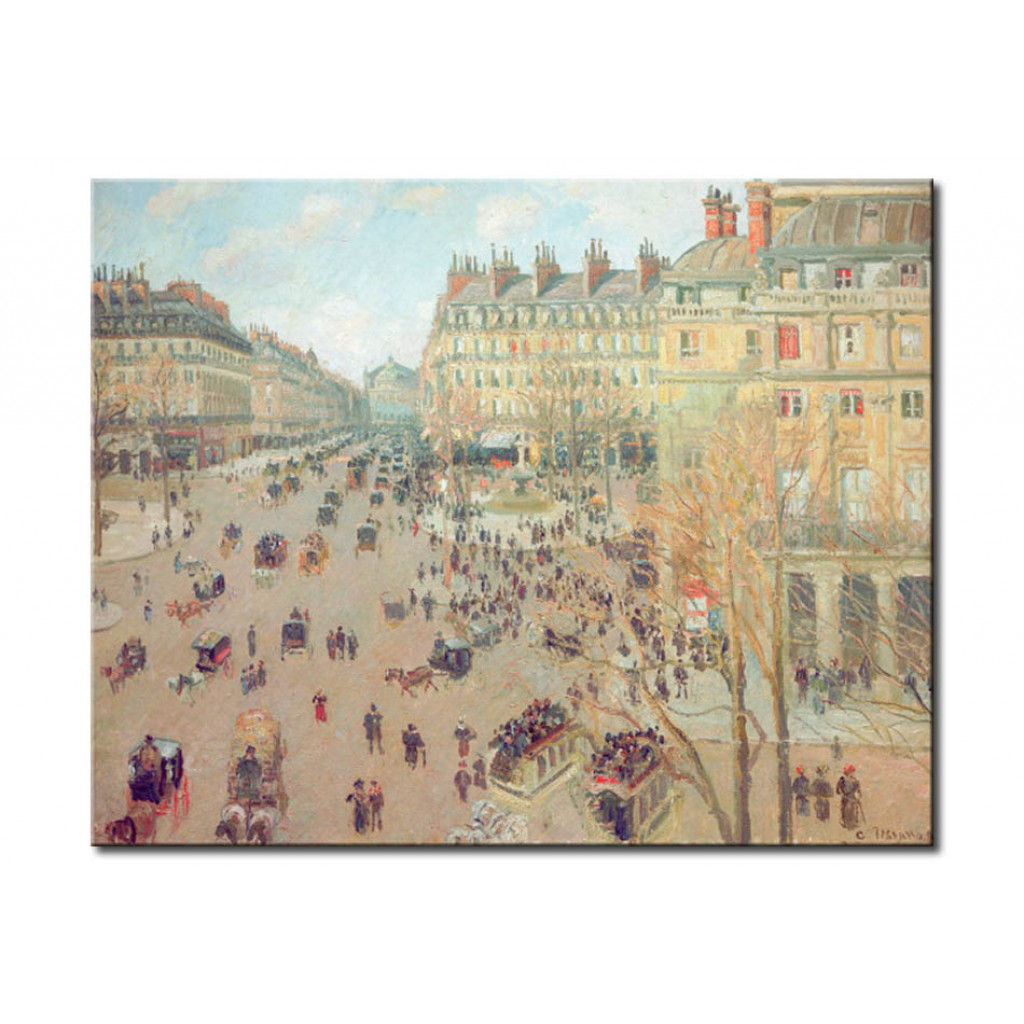 Schilderij  Camille Pissarro: La Place Du Théâtre Français, Effet Du Soleil
