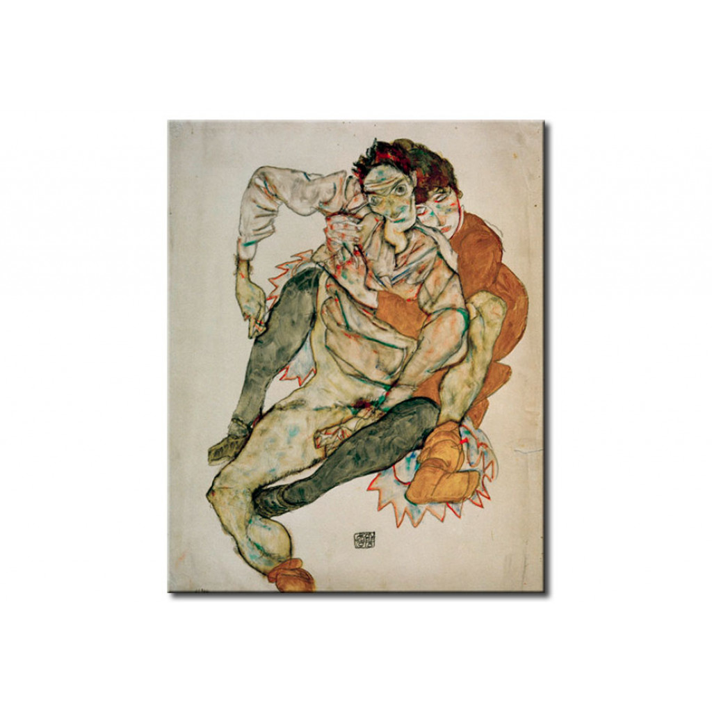 Schilderij  Egon Schiele: Sitzendes Paar
